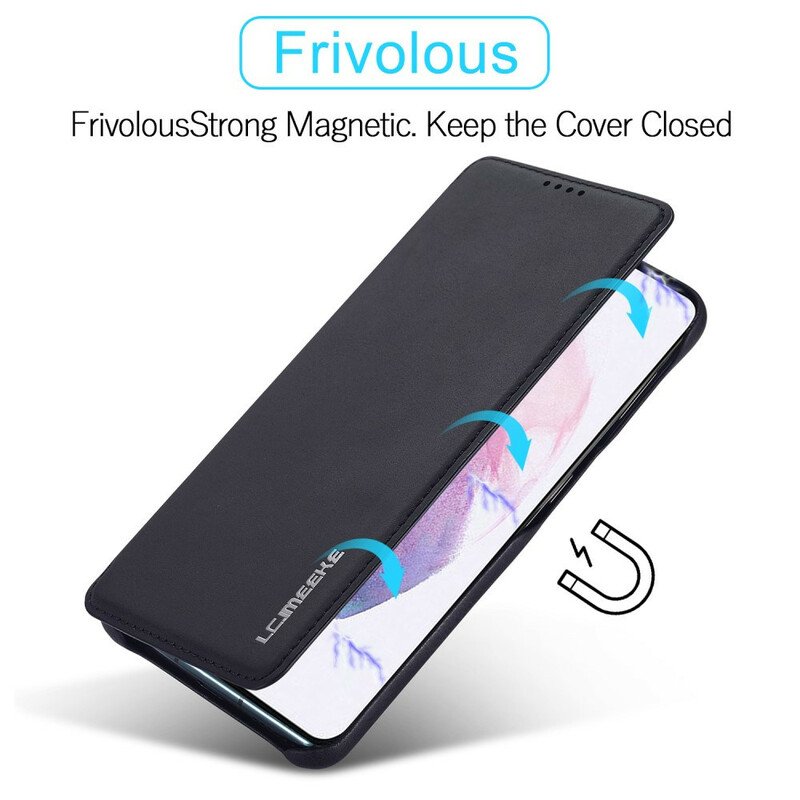 Folio-fodral Samsung Galaxy S21 FE Läderfodral Lc.imeeke Lädereffekt