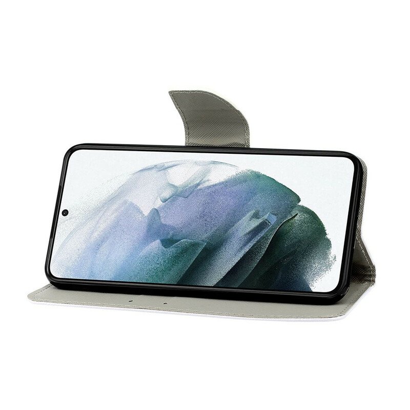 Folio-fodral Samsung Galaxy S21 FE Lapptäcke Med Snodd