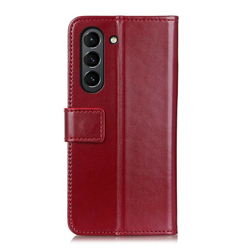 Folio-fodral Samsung Galaxy S21 FE Trefärgad Lädereffekt