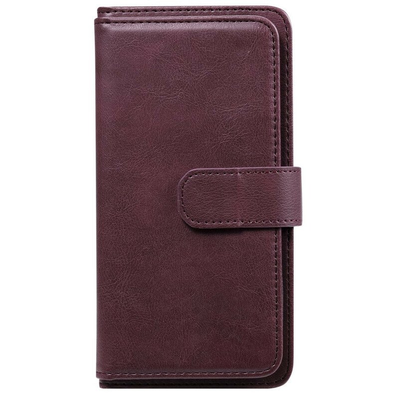 Läderfodral Samsung Galaxy S21 FE Faux Leather 10 Korthållare