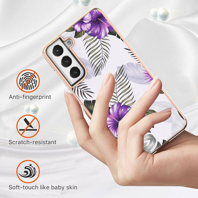 Mobilskal Samsung Galaxy S21 FE Violett Blommor