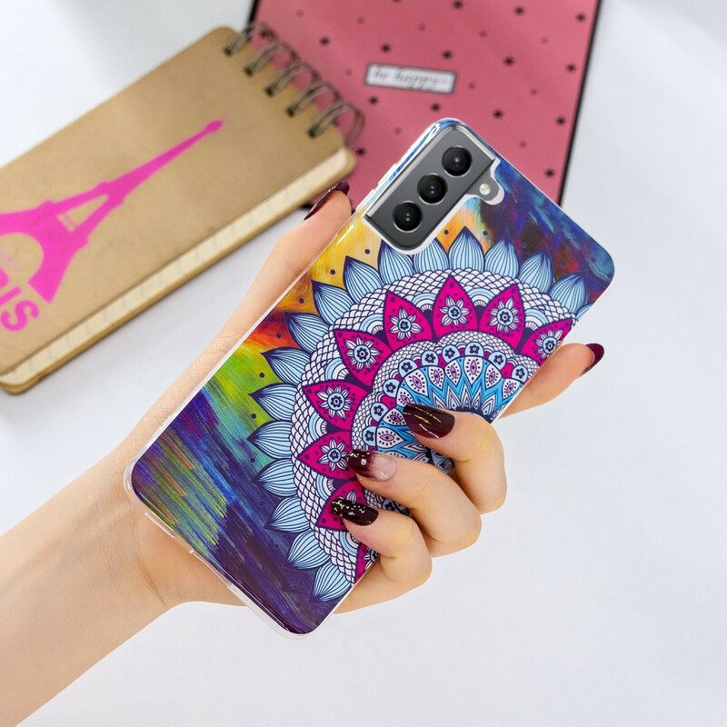 Skal Samsung Galaxy S21 FE Fluorescerande Färgglada Mandala
