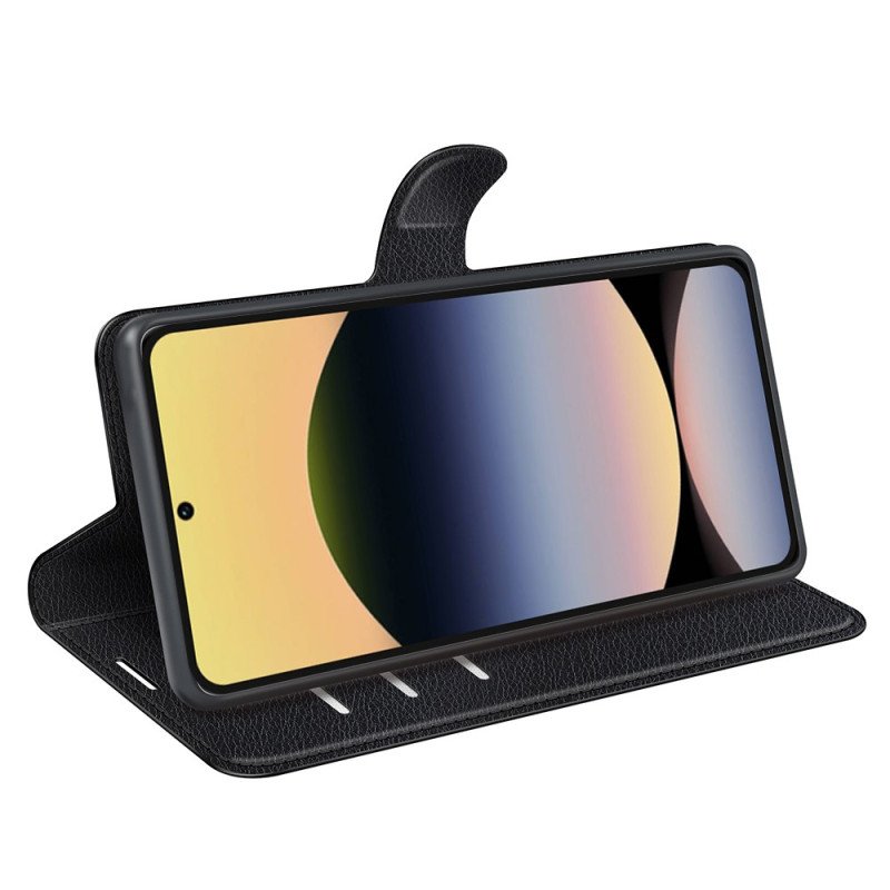 Fodral För Xiaomi Redmi Note 14s Klassisk Litchi-konstläder