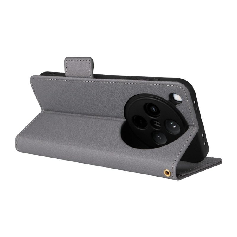 Fodral Oppo Find X8 Litchirem I Konstläder