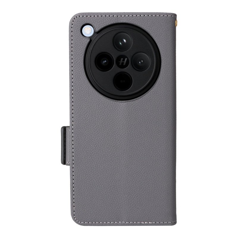 Fodral Oppo Find X8 Litchirem I Konstläder