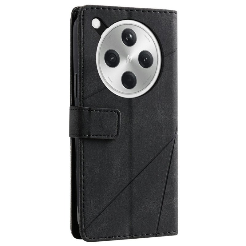 Läderfodral Oppo Find X8 Telefonfodral Tvåfärgad Randig Mönster