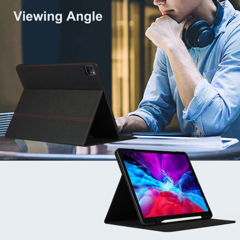 Fodral iPad Pro 12.9" (2020) Äkta Litchi Läder