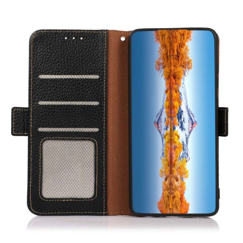 Fodral Oppo Reno 7 Skyddsfodral Lychee Läder Khazneh Rfid Skydd