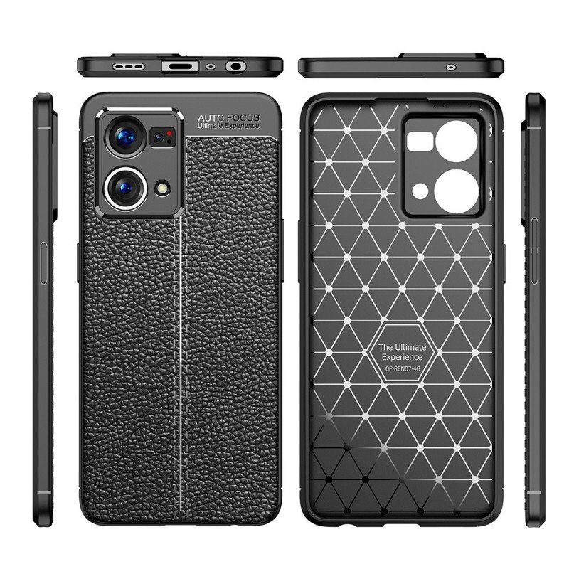 Mobilskal Oppo Reno 7 Litchi Lädereffekt