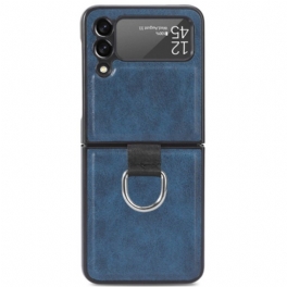 Folio-fodral Mobilskal Samsung Galaxy Z Flip 3 5G Läderfodral Vintage Läderstil Med Ring