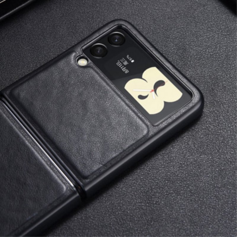 Folio-fodral Skal Samsung Galaxy Z Flip 3 5G Läderfodral Lädereffektsömmar