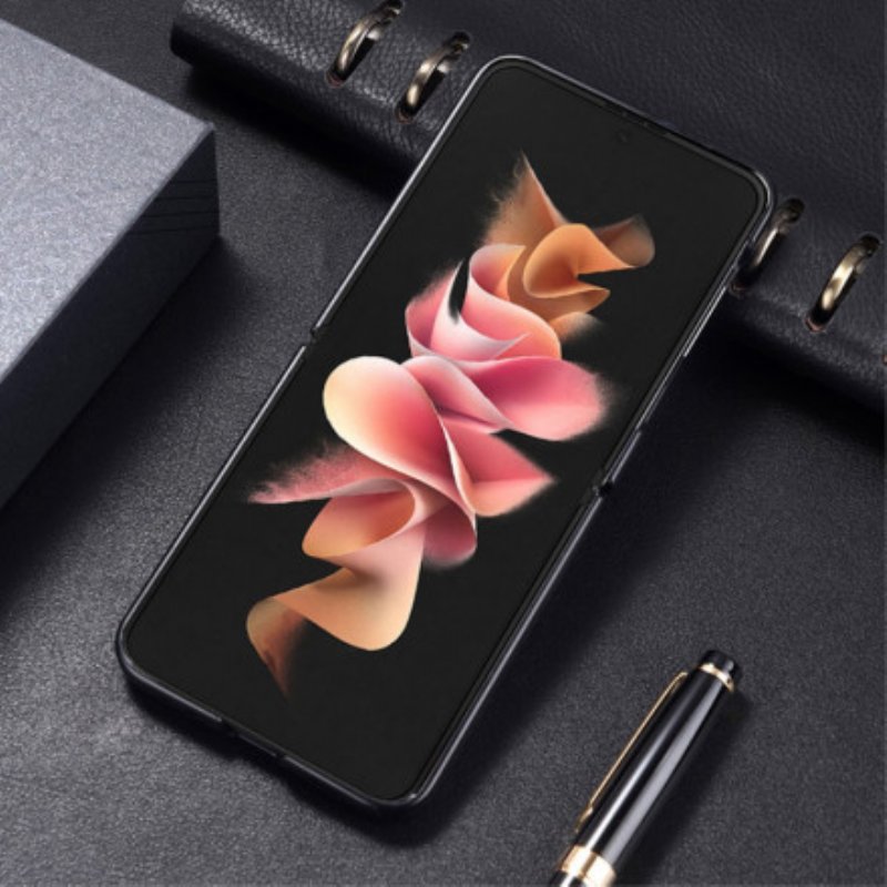 Folio-fodral Skal Samsung Galaxy Z Flip 3 5G Läderfodral Lädereffektsömmar