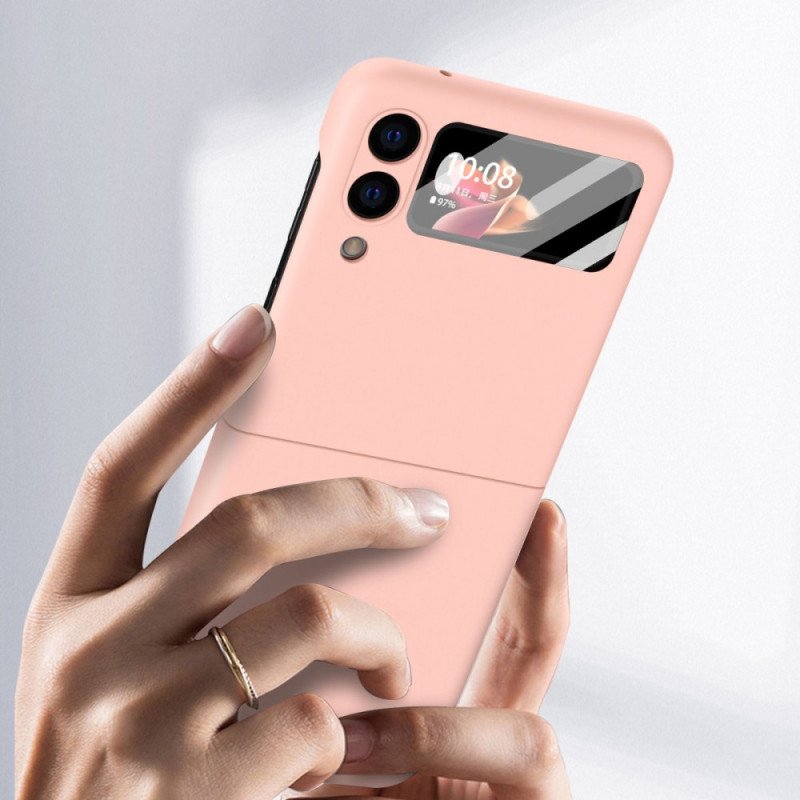 Folio-fodral Skal Samsung Galaxy Z Flip 3 5G Läderfodral Med Skärmfilm Av Härdat Glas