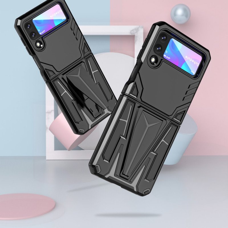 Folio-fodral Skal Samsung Galaxy Z Flip 3 5G Läderfodral Ultraresistent V-fäste