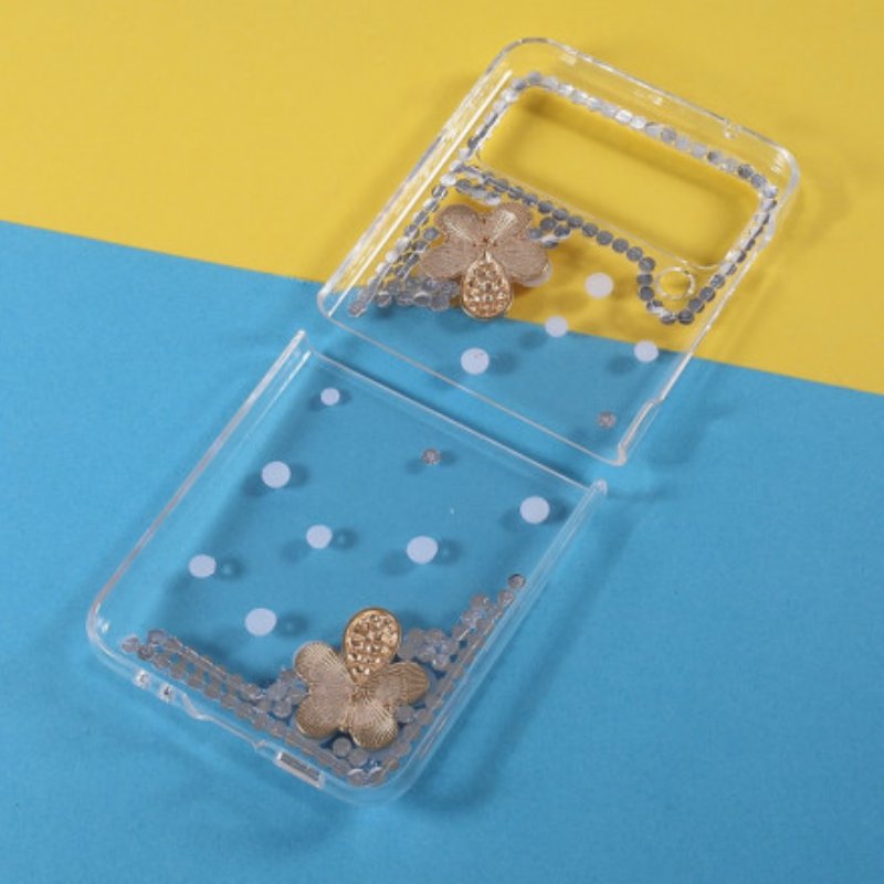 Folio-fodral Skal Samsung Galaxy Z Flip 3 5G Läderfodral Värdefulla Stenar