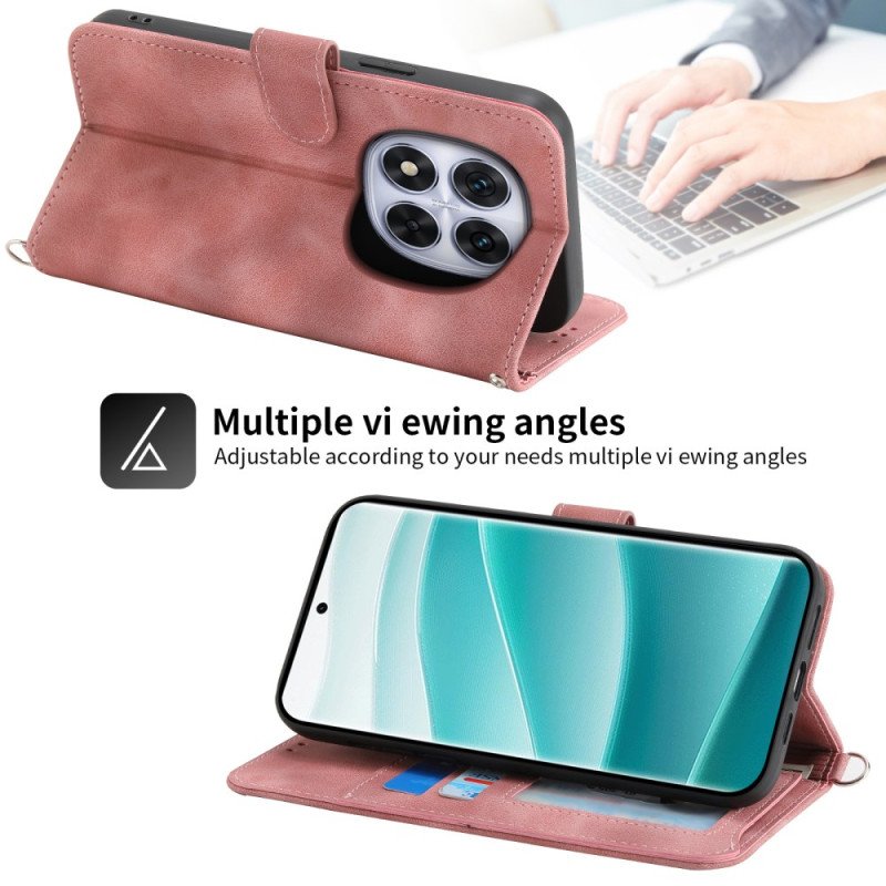 Fodral Xiaomi Redmi Note 15 Pro Plus 5g Blommönster Med Axelrem Och Rem