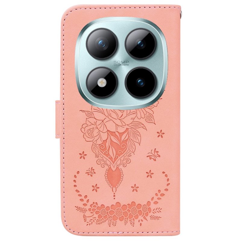 Fodral Xiaomi Redmi Note 15 Pro Plus 5g Fjärilar Och Rosor