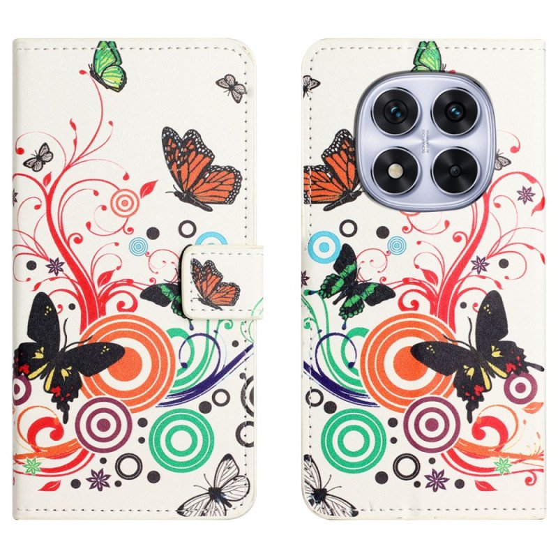 Fodral Xiaomi Redmi Note 15 Pro Plus 5g Fjärilar På Vit Bakgrund