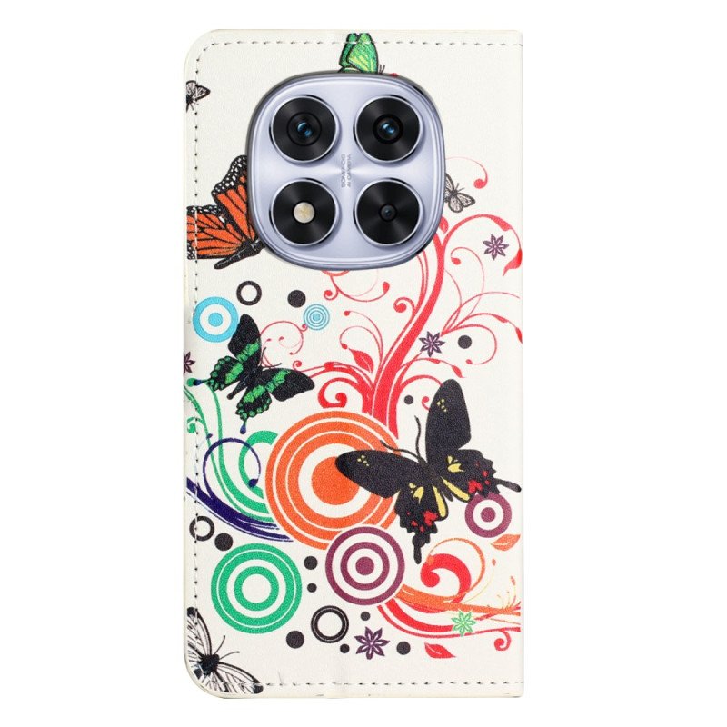 Fodral Xiaomi Redmi Note 15 Pro Plus 5g Fjärilar På Vit Bakgrund