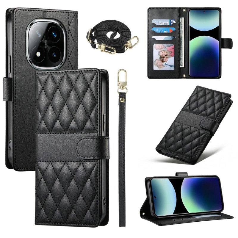 Fodral Xiaomi Redmi Note 15 Pro Plus 5g Quiltad Med Remmar