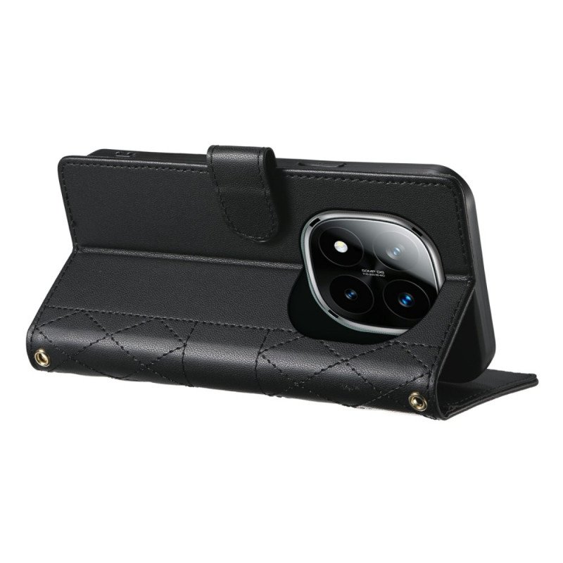 Fodral Xiaomi Redmi Note 15 Pro Plus 5g Quiltad Med Remmar