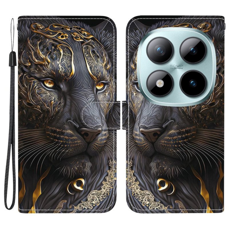 Fodral Xiaomi Redmi Note 15 Pro Plus 5g Svart Och Guld Lejon