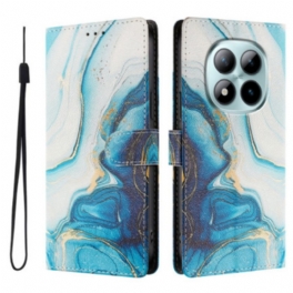 Läderfodral Xiaomi Redmi Note 15 Pro Plus 5g Telefonfodral Blå Marmor