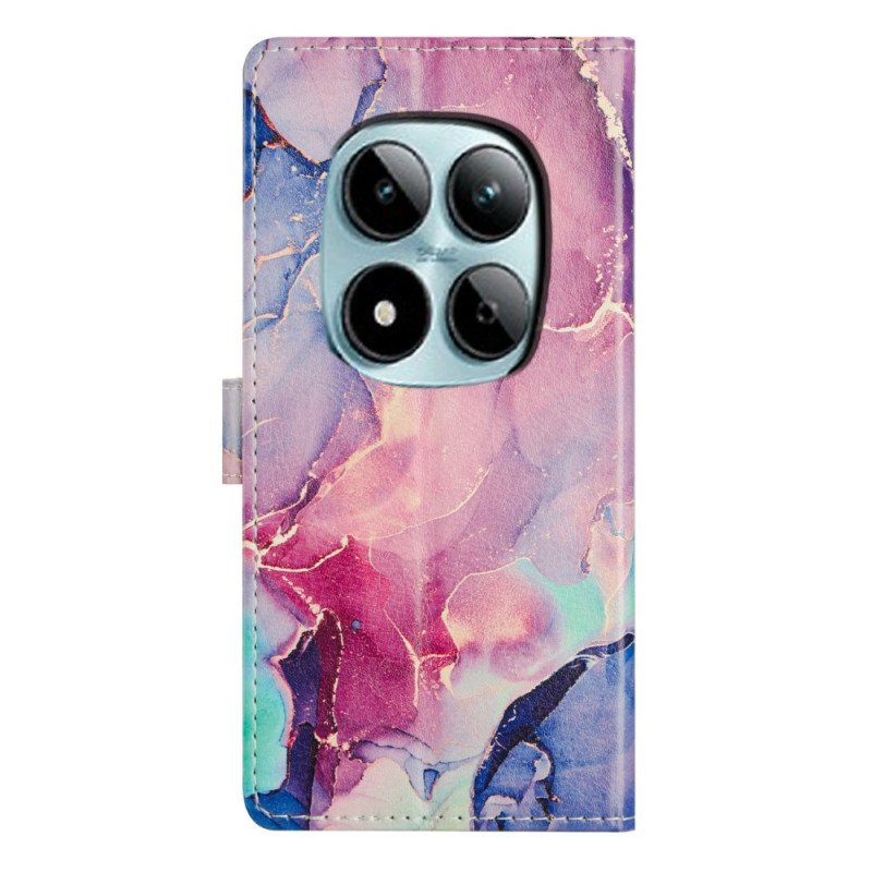 Läderfodral Xiaomi Redmi Note 15 Pro Plus 5g Telefonfodral Rosa Och Grön Marmor