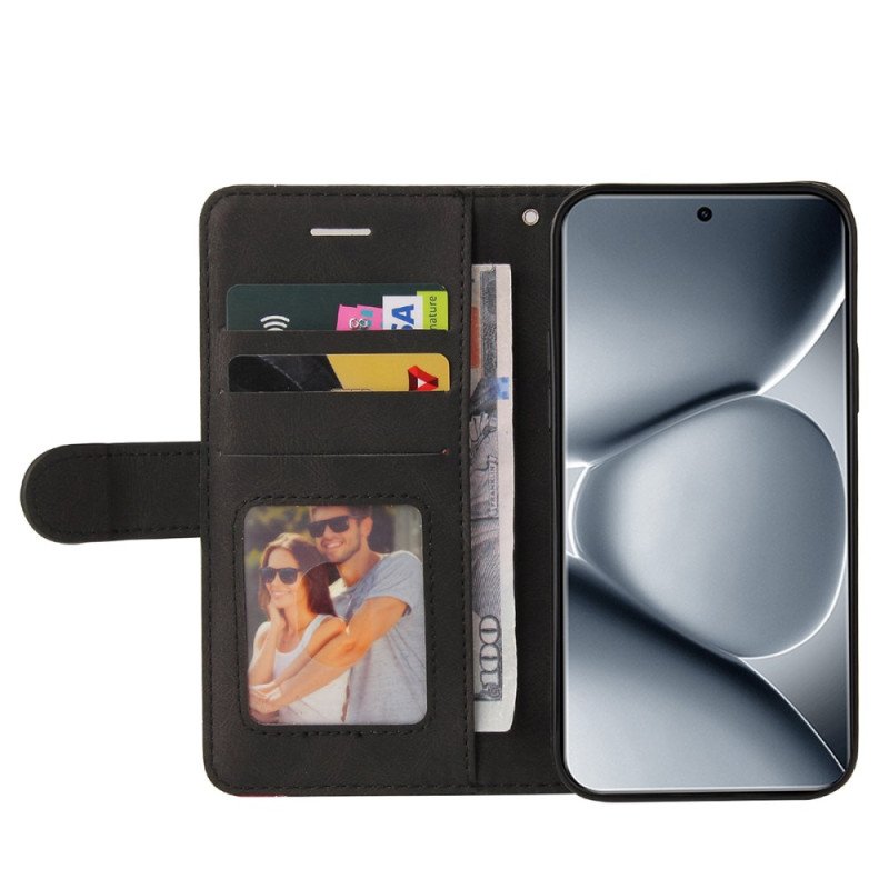 Läderfodral Xiaomi Redmi Note 15 Pro Plus 5g Telefonfodral Tvåfärgad Vågig