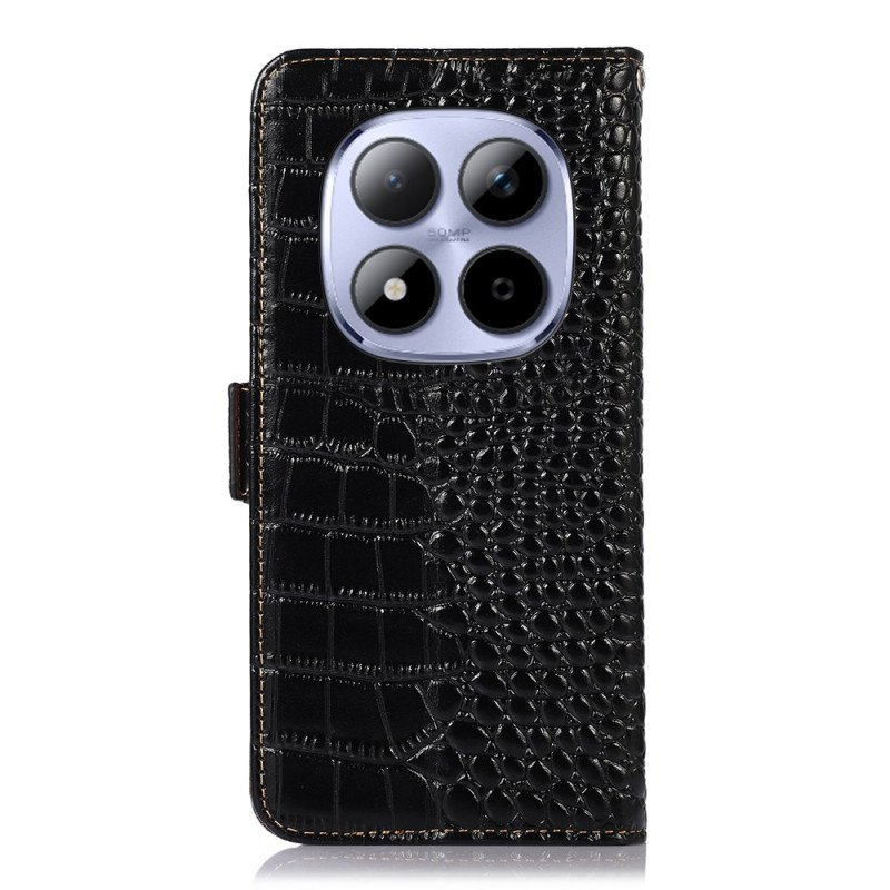 Läderskal Fodral Xiaomi Redmi Note 15 Pro Plus 5g Krokodilstrukturerat Läder