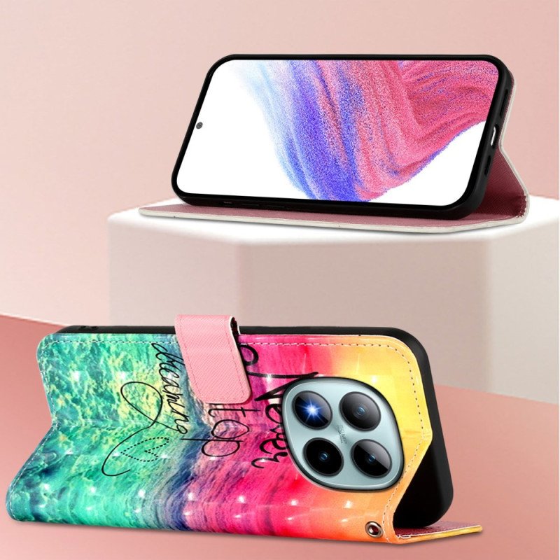 Läderskal Fodral Xiaomi Redmi Note 15 Pro Plus 5g Sluta Aldrig Drömma