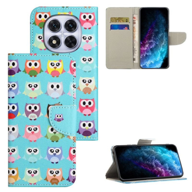 Läderskal Fodral Xiaomi Redmi Note 15 Pro Plus 5g Ugglor