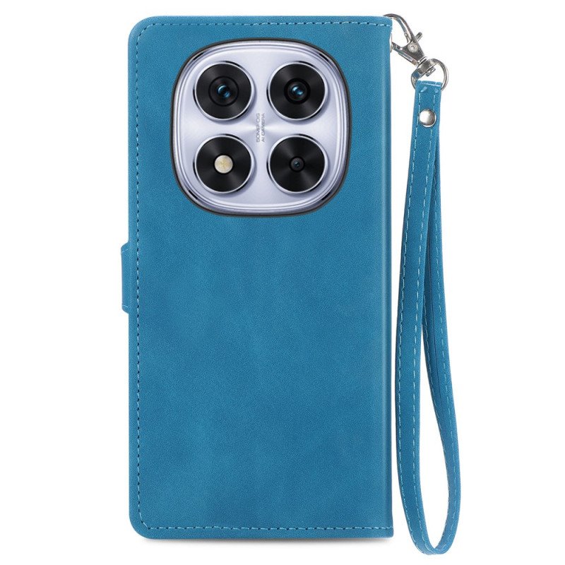 Skyddsfodral Xiaomi Redmi Note 15 Pro Plus 5g Blommönster Med Mockaeffekt