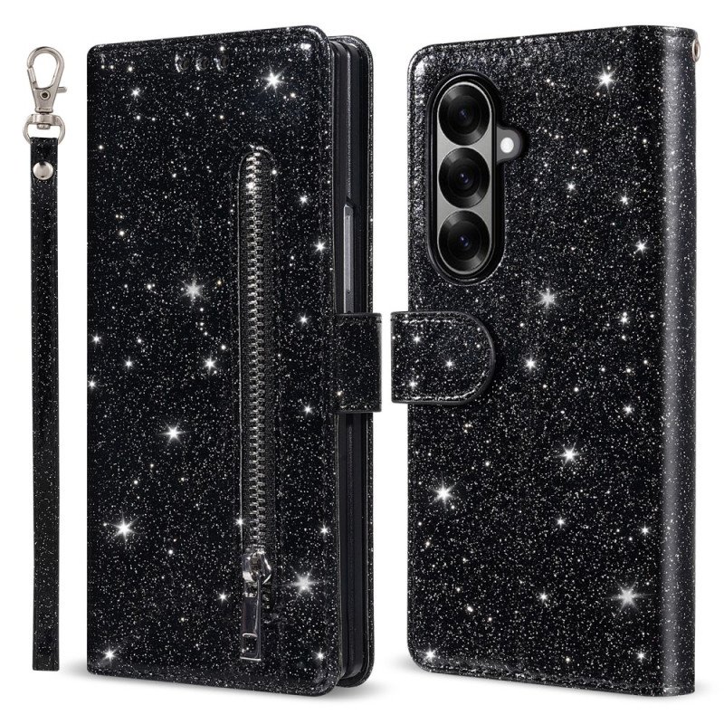 Läderfodral Samsung Galaxy Z Fold 7 Telefonfodral Glitter
