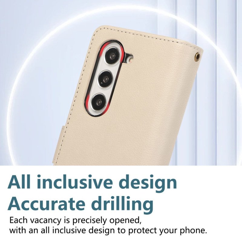 Läderfodral Samsung Galaxy Z Fold 7 Telefonfodral Plånbok Med Rem