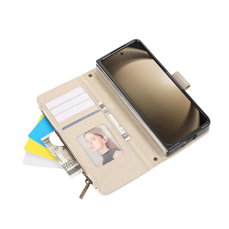 Läderfodral Samsung Galaxy Z Fold 7 Telefonfodral Plånbok Med Rem