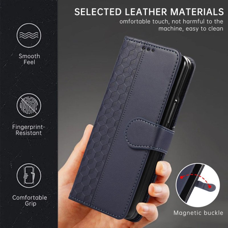 Läderfodral Samsung Galaxy Z Fold 7 Telefonfodral Präglat Mönster Med Rem
