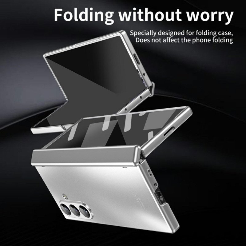 Skal För Samsung Galaxy Z Fold 7 Metallisk Effekt Med Skärmskydd