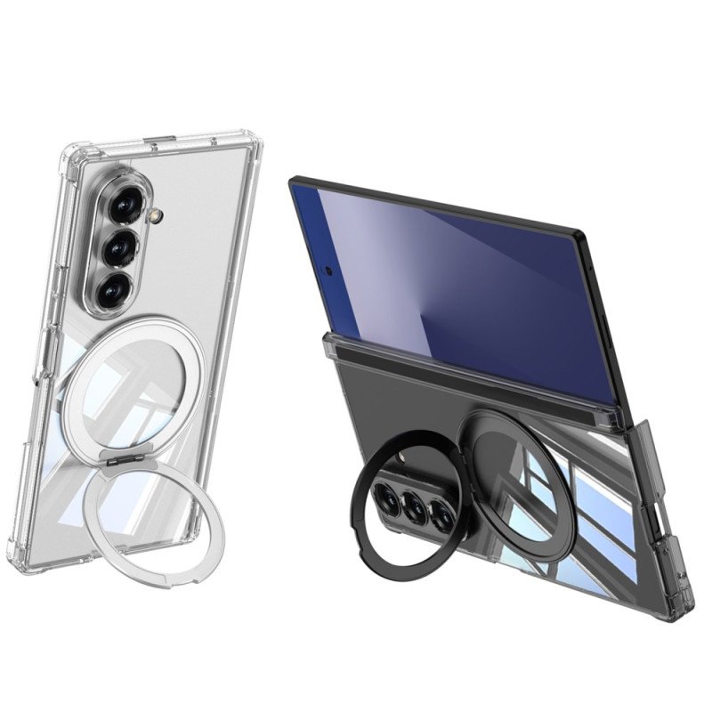 Skal Samsung Galaxy Z Fold 7 Genomskinligt Magnetiskt Gångjärn Med Stativ