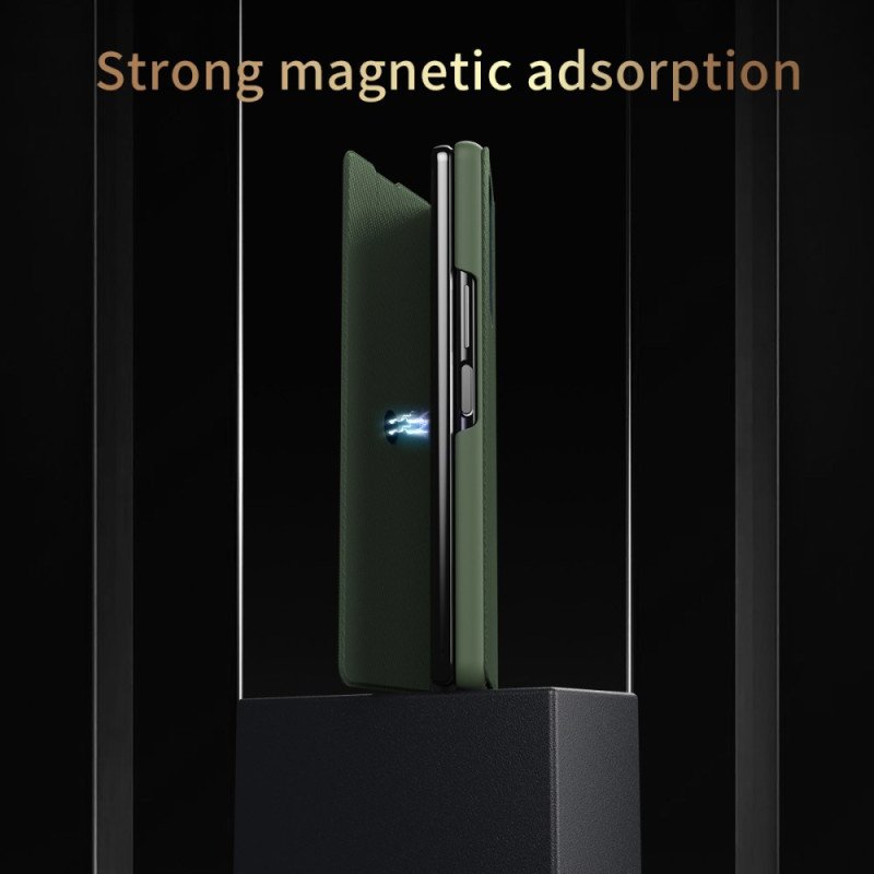 Skal Samsung Galaxy Z Fold 7 Lädereffekt Med Integrerat Stativ