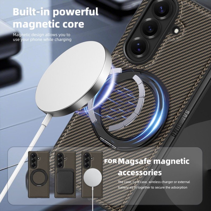 Skal Samsung Galaxy Z Fold 7 Magnetisk Texturerad Kolfiber