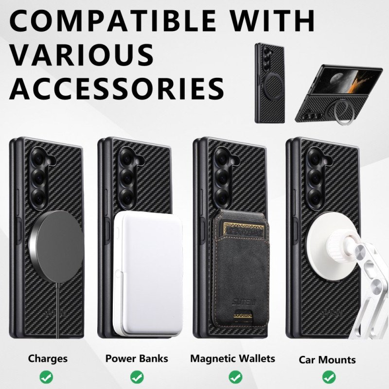 Skal Samsung Galaxy Z Fold 7 Magnetiskt Gångjärn Med Suteni-ringhållare