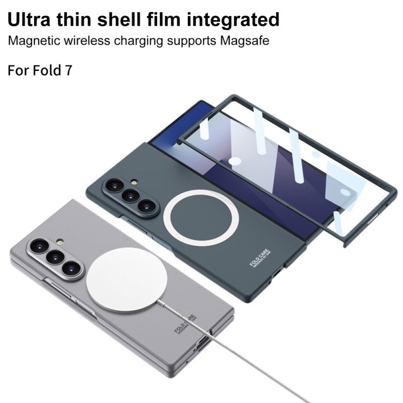 Skal Samsung Galaxy Z Fold 7 Magnetiskt Skärmskydd Med Härdat Glas