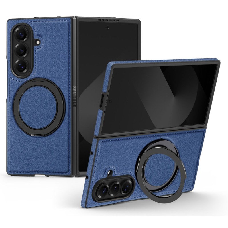 Skal Samsung Galaxy Z Fold 7 Magsafe-kompatibel Lädereffekt Med Roterande Ringhållare