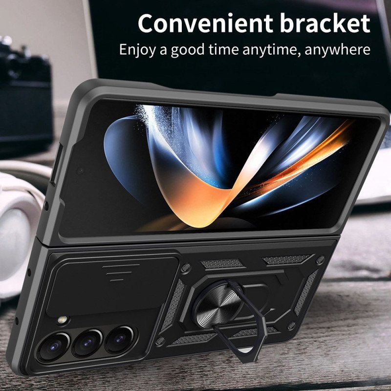 Skal Samsung Galaxy Z Fold 7 Ringhållare Och Glidande Kameraskydd