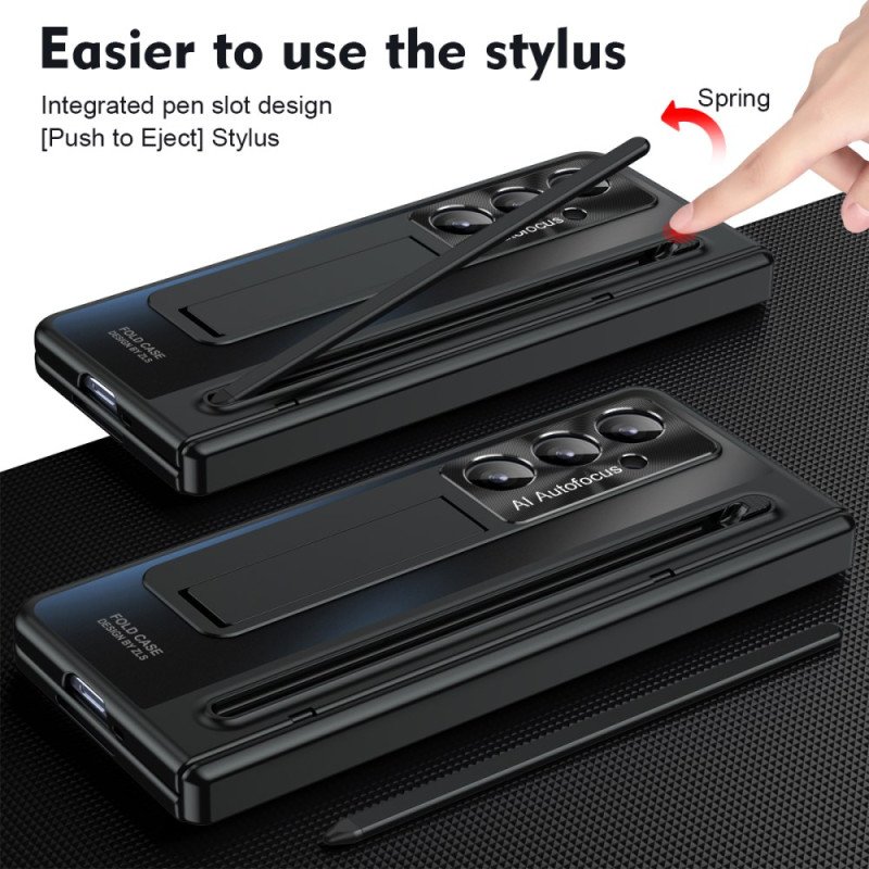 Skal Samsung Galaxy Z Fold 7 Stativ Och Skärmskydd Med Metalleffekt