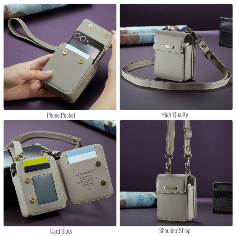 Fodral Samsung Galaxy Z Flip 7 Fe Rfid-plånbok Med Axelrem