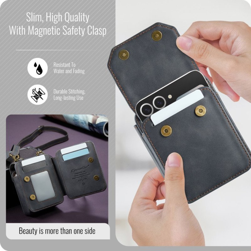 Fodral Samsung Galaxy Z Flip 7 Fe Väska Med Rfid-skydd Och Axelrem