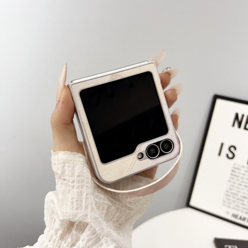 Skal För Samsung Galaxy Z Flip 7 Fe Diamantmönster Med Rem