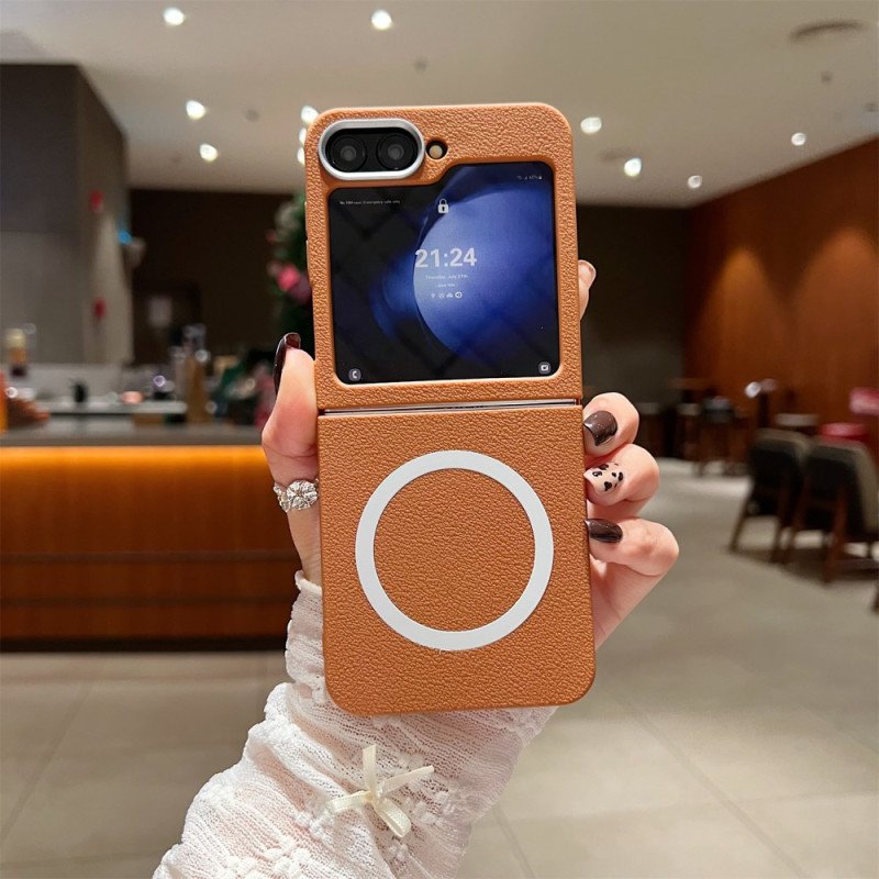 Skal För Samsung Galaxy Z Flip 7 Fe Läderstruktur